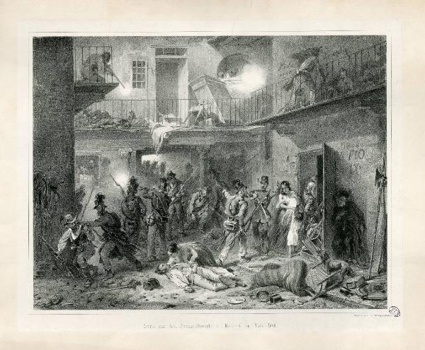 Scena del combattimento per le strade di Milano nel marzo 1848