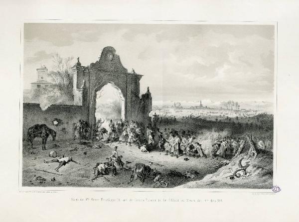 Presa della Cascina Visconte da parte del II° Battaglione dei Volontari di Vienna nella battaglia di Novara il 23 marzo 1849