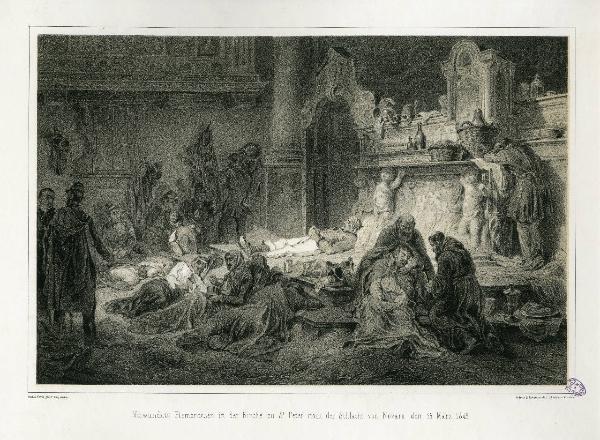Feriti piemontesi nella Chiesa di S. Pietro dopo la battaglia di Novara il 26 marzo 1849
