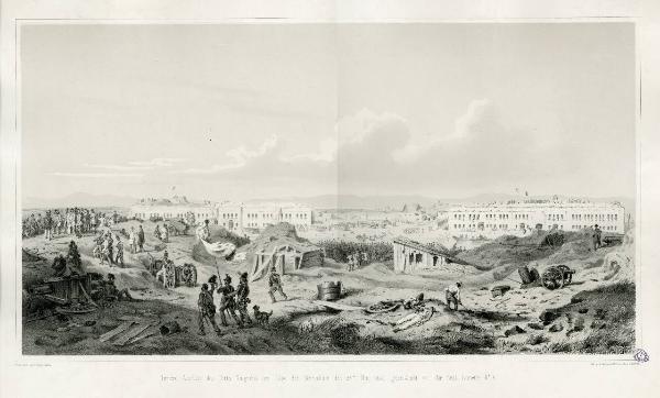 Panorama interno del Forte Malghera nel giorno della conquista il 23 maggio 1849