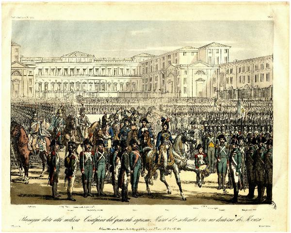 Rassegna data alla Milizia Cisalpina dal generale supremo Murat il 17 settembre 1801 nei dintorni di Monza