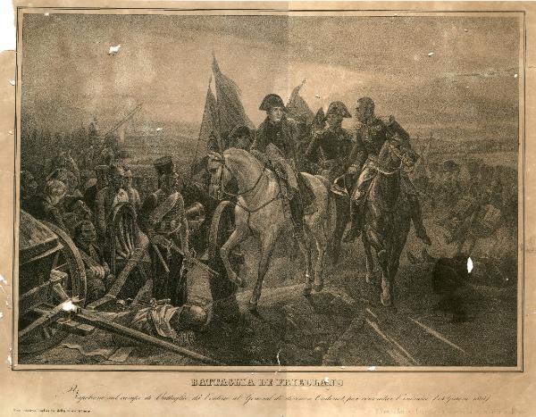 BATTAGLIA DI FRIEDLANDNapoleone sul campo di Battaglia, dà l'ordine al General di divisione Oudinot, per circondar l'inimico (14 Giugno 1807)