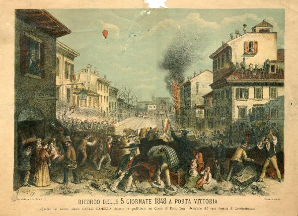 Ricordo delle 5 giornate 1848 a Porta Vittoria