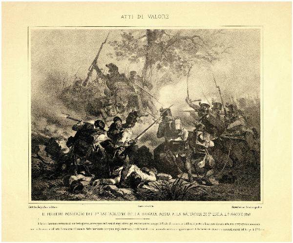 Atti di valoreIl furiere Bonifacio del 2° battaglione della brigata Aosta alla battaglia di s.ta Lucia il 6 Maggio 1848