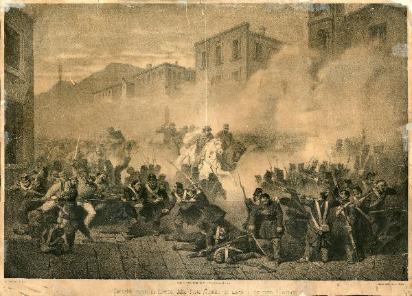Garibaldi entrato in Palermo dalla Porta Termini ne scaccia a viva forza il nemico