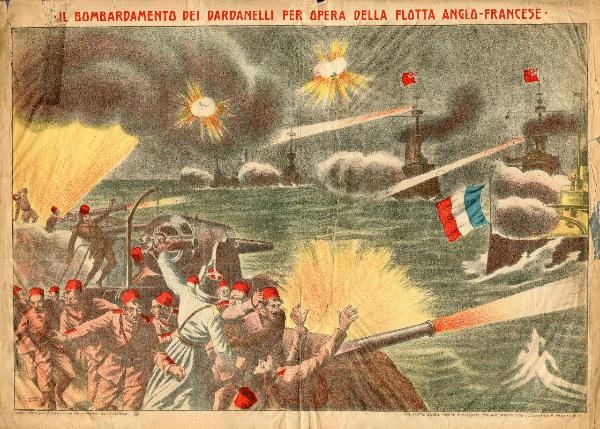 Il bombardamento dei Dardanelli per opera della flotta anglo-francese