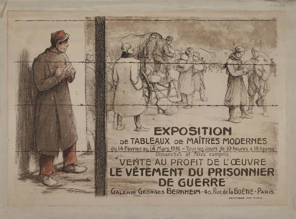 EXPOSITION DE TABLEAUX DE MAITRES MODERNES [...]Vente au profit de l'oeuvre le vetement du prisonnier de guerre. Galerie Georges Bernheim