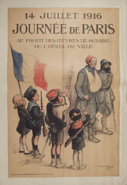 14 Juillet 1916. JOURNEES de PARIS. Au profit des oeuvres de guerre de l'Hôtel de Ville