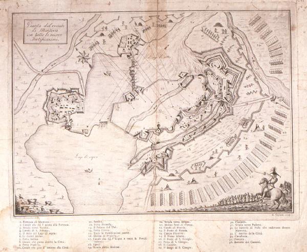 Pianta del recinto / di Mantova / con tutte le nuove / fortificazioni.