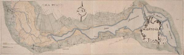 CARTA GEOGRAFICA DEL MINCIO E DEI LAGHI DI MANTOVA