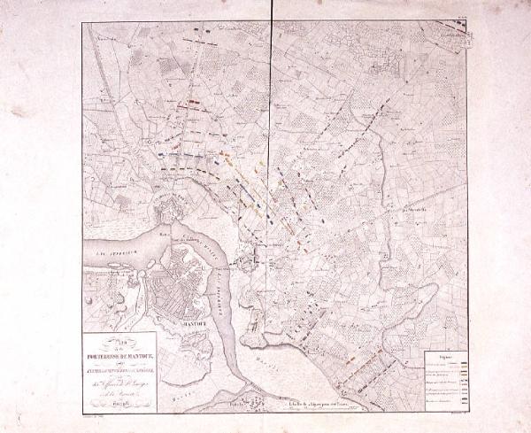 Plan / de la / FORTERESSE DE MANTOUE, / pour / L'INTELLIGENCE DES DEUX SIÉGES, / et / des Affaires de St. Georges, / et de la Favorite, / en 1796.