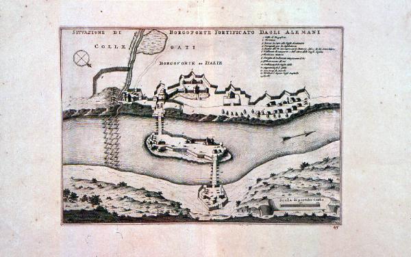 SITVAZIONE DI BORGOFORTE FORTIFICATO DAGLI ALEMANI / COLLEGATI