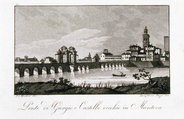Ponte di S.Giorgio e Castello vecchio in Mantova