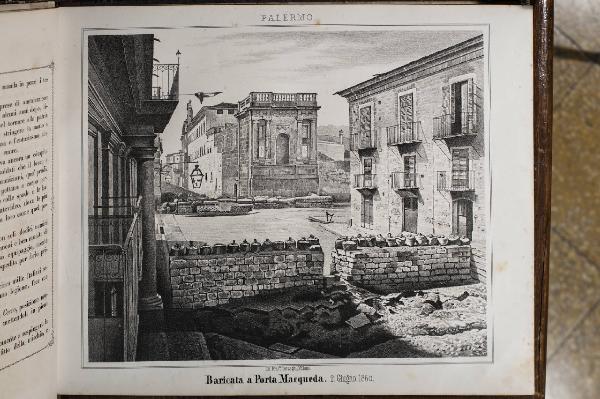 Album storico artistico. Garibaldi nelle due Sicilie ossia guerra d'Italia nel 1860. Scritta da B. G. con disegni dal vero, le barricate di Palermo, ritratti e battaglie, littografati da migliori artisti.