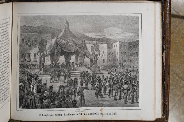 Album storico artistico. Garibaldi nelle due Sicilie ossia guerra d'Italia nel 1860. Scritta da B. G. con disegni dal vero, le barricate di Palermo, ritratti e battaglie, littografati da migliori artisti.