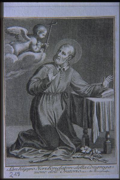 San Filippo Neri in adorazione di Cristo Crocefisso