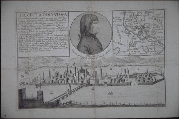 Ritratto di Napoleone con la città di Mantova