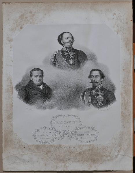 VITTORIO EMANUELE II, CAMILLO BENSO CONTE DI CAVOUR E GENERALE ALFONSO LA MARMORA