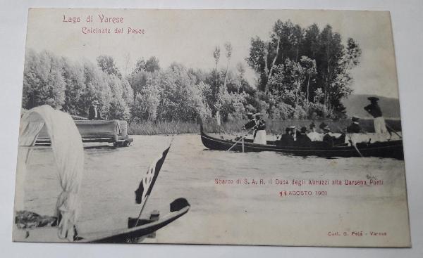 Lago di Varese - Calcinate del Pesce - Sbarco di S. A. R. il Duca degli Abruzzi alla Darsena Ponti - 11 agosto 1901