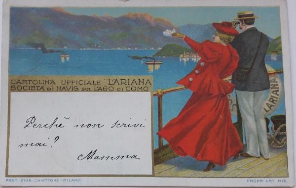 Cartolina Ufficiale Lariana - Società di Navigazione sul Lago di Como