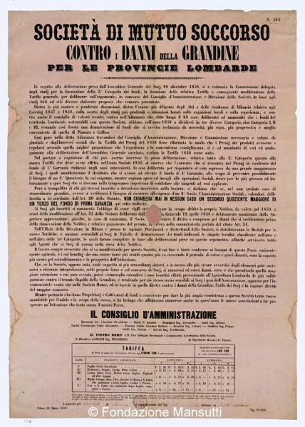 Società di mutuo soccorso contro i danni della grandine per le provincie lombarde