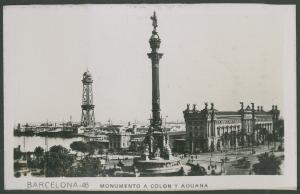 Barcellona - Piazza Portale della pace (Portal de la Pau) - Monumento a Cristoforo Colombo (Cristóbal Colón) - Porto - Torre Jaume I - Funivia di Port Vell (Teleférico del Puerto) - Mare - Palazzo Vecchia Dogana (Aduana) - Veduta dall'alto