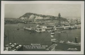 Barcellona - Porto - Navi - Funivia di Port Vell (Teleférico del Puerto) - Torre Jaume I - Montjuic - Veduta da Torre San Sebastián (Sant Sebastià)