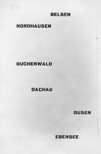 Didascalie - Nazismo - Nomi dei campi di concentramento: Belsen, Nordhausen, Buchenwald, Dachau, Gusen, Ebensee