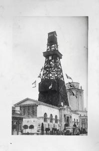 Fiera di Milano - Campionaria 1929 - Padiglione con torre dell'Agip - Esterno