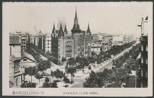 Barcellona - Avenida Diagonal (Avenida 14 de Abril) - Viale - Casa de les Punxes (o Casa Terrades) - Palazzi - Veduta dall'alto