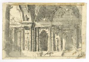 Scena raffigurante interno di tempio egizio