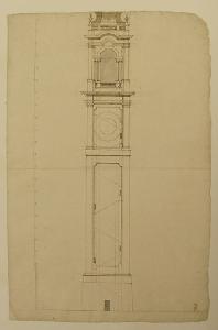 Prospetto del campanile della chiesa dei Santi Gervasio e Protasio a Sondrio