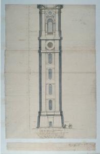 Prospetto del campanile della chiesa dei Santi Gervasio e Protasio a Sondrio