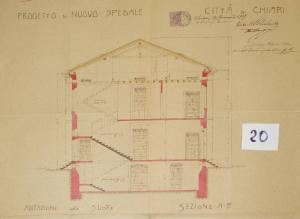 Sezioni A e B dell'abitazione delle suore del nuovo ospedale di Chiari