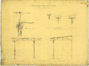 Progetto di un manicomio per la provincia di Bergamo. Pensilina metallica n. 1- Tavola 49