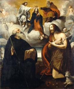 INCORONAZIONE DELLA MADONNA CON I SANTI ANTONIO ABATE E GIOVANNI BATTISTA