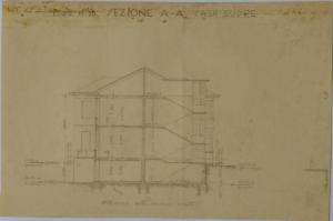 Sezione del fabbricato n. 13 dell'Ospedale Psichiatrico Provinciale di Milano (Mombello)