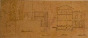 Pianta del corpo centrale (fabbricato n. 20) dell'Ospedale Psichiatrico Provinciale di Milano (Mombello)