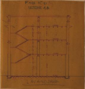 Sezione della lavanderia (fabbricato n. 31) dell'Ospedale Psichiatrico Provinciale di Milano (Mombello)