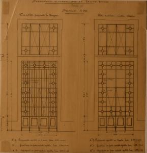 Prospetto dei serramenti per la cucina grande (fabbricato n. 25) dell'Ospedale Psichiatrico Provinciale di Milano (Mombello)