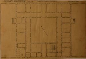 Pianta del fabbricato delle epilettiche (n. 4) dell'Ospedale Psichiatrico Provinciale di Milano (Mombello)