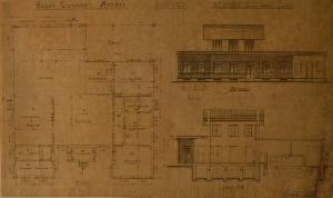 Pianta della cucina (fabbricato n. 25) dell'Ospedale Psichiatrico Provinciale di Milano (Mombello)