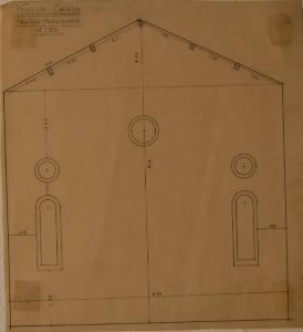 Sezione della nuova chiesa dell'Ospedale Psichiatrico Provinciale di Milano (Mombello)