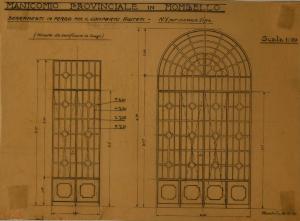 Prospetto dei serramenti dei vecchi comparti (fabbricato n. 15) dell'Ospedale Psichiatrico Provinciale di Milano (Mombello)