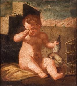 PUTTO PIANGE LA MORTE DI UN UCCELLO