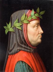 TESTA DI FRANCESCO PETRARCA DI PROFILO