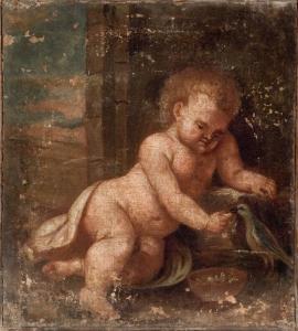 PUTTO DA' DA MANGIARE A UN UCCELLO