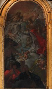 Cristo tra San Anatalone, Sant'Antonio da Padova, San Giovanni Nepomuceno, Sant'Agata, Sant'Apollonia e Santa Lucia