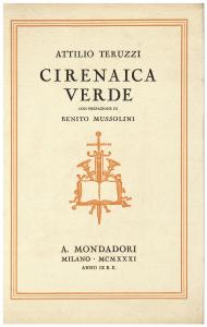 Attilio Teruzzi, Cirenaica verde, Milano, Mondadori, 1931, copertina