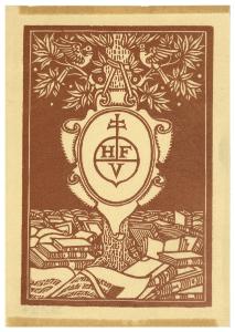 Ex libris per H. F. V.